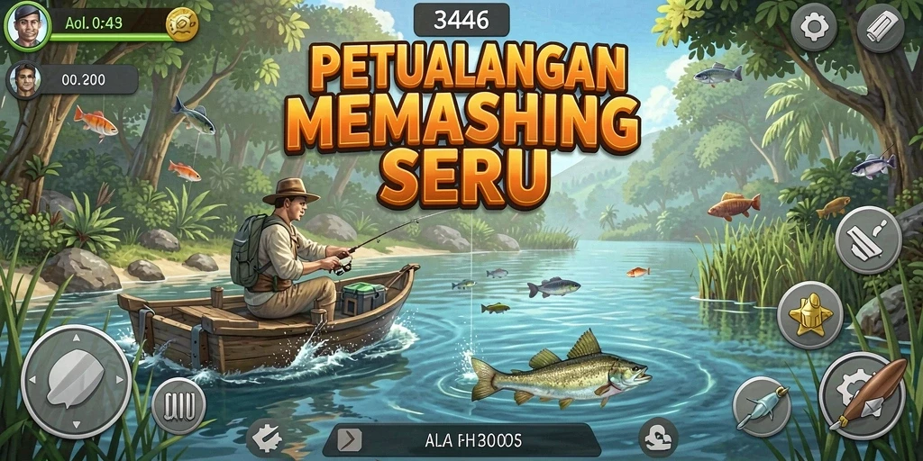 Screenshot utama 3446 menampilkan gameplay memancing yang seru dan menarik.