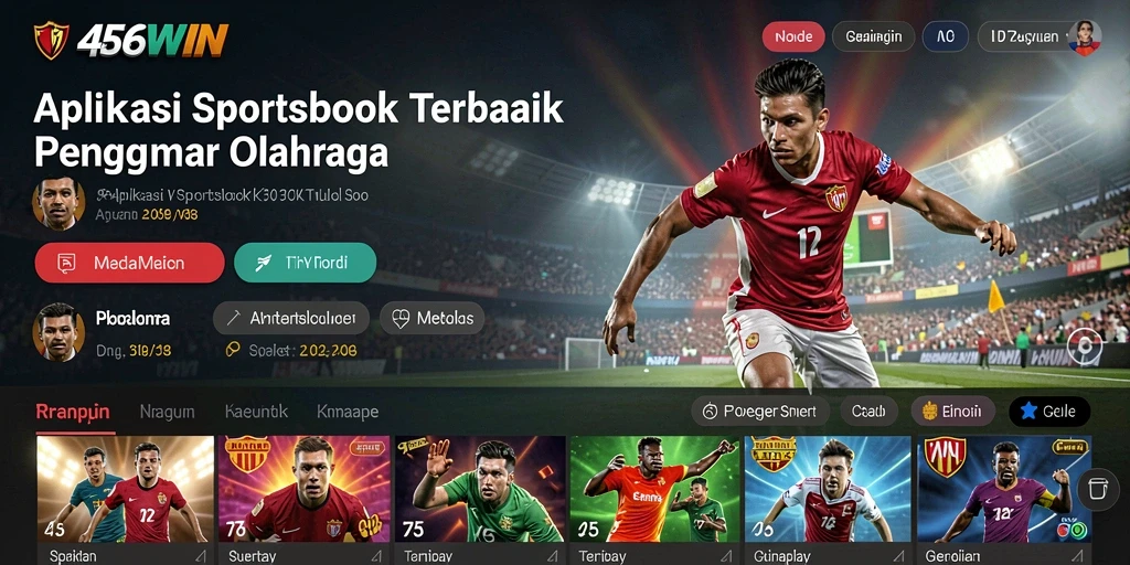 Tampilan menarik aplikasi 456WIN dengan fitur taruhan olahraga.