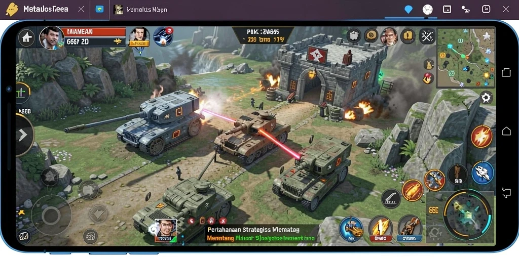 Tampilan gameplay menegangkan dengan strategi pertahanan yang kompleks.