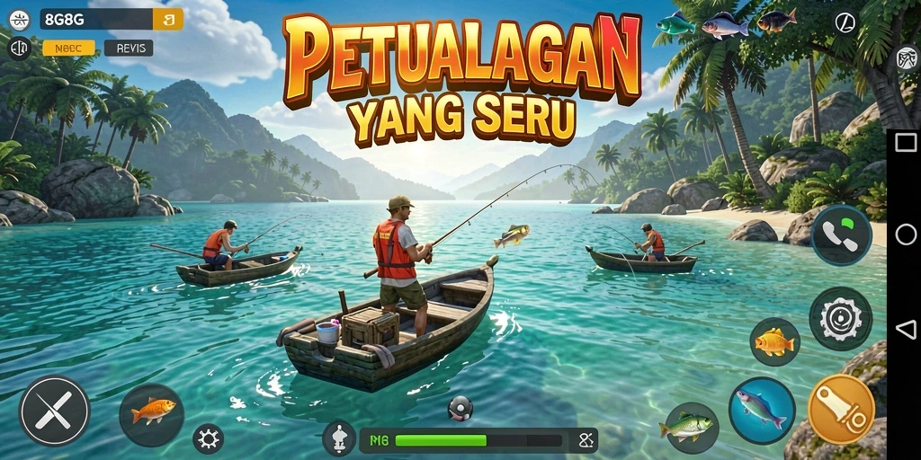 Tangkapan ikan besar dalam gameplay 8G8G.