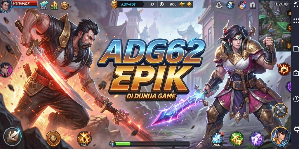 Tampilan gameplay mendebarkan di ADG62 dengan aksi pertarungan yang intens.
