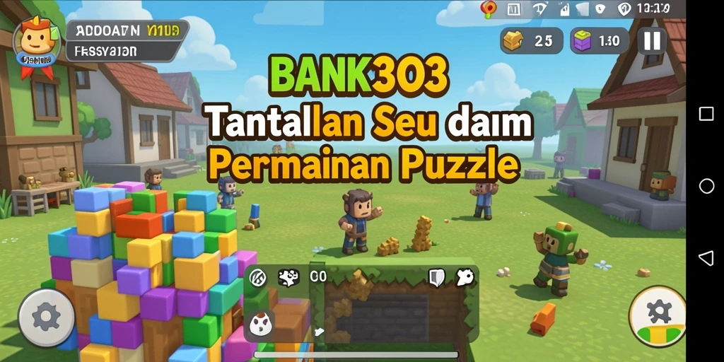 Screenshot utama BANK303 menampilkan gameplay puzzle yang menarik dan menantang.