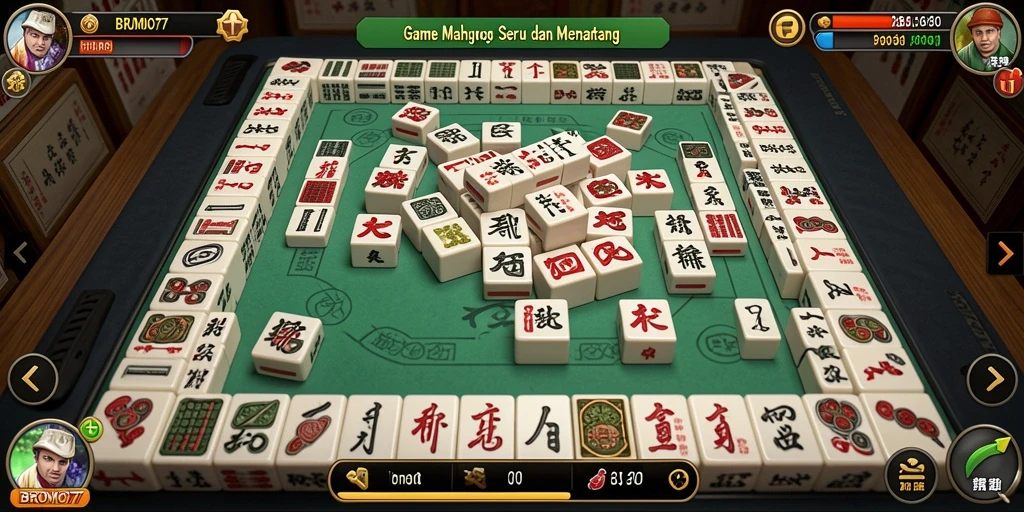 Tampilan seru gameplay BROMO77 dengan ubin Mahjong yang memukau.
