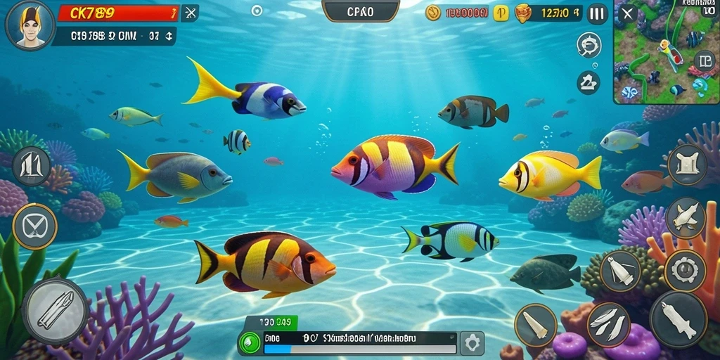 Screenshot gameplay CK789 yang menunjukkan aksi Tembak Ikan seru.