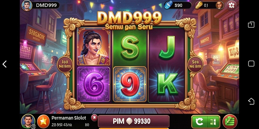 Tampilan menarik dari DMD999 menunjukkan gameplay Slot yang mendebarkan.