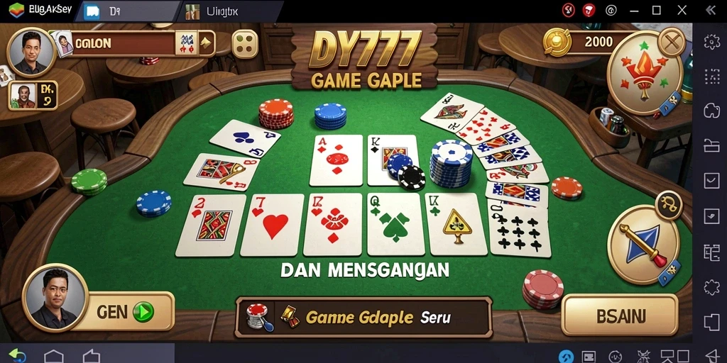 Screenshot menunjukkan gameplay seru DY777 dalam permainan Gaple.