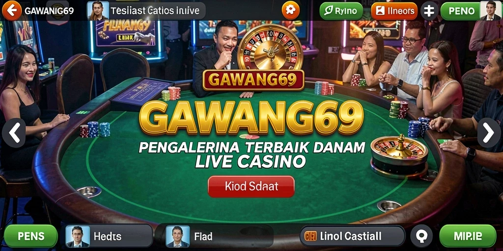 Screenshot GAWANG69 menampilkan suasana Live Casino yang mendebarkan dan interaktif.