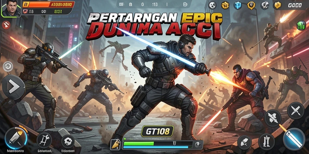 Tampilan gameplay GT108 yang intens dan mendebarkan.