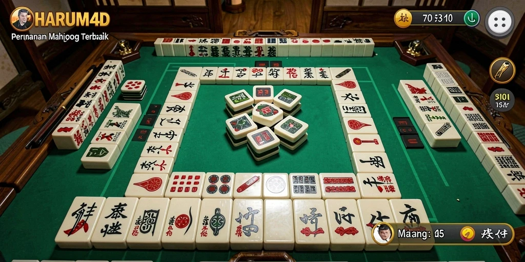 Screenshot gameplay HARUM4D menunjukkan tantangan Mahjong yang menarik.