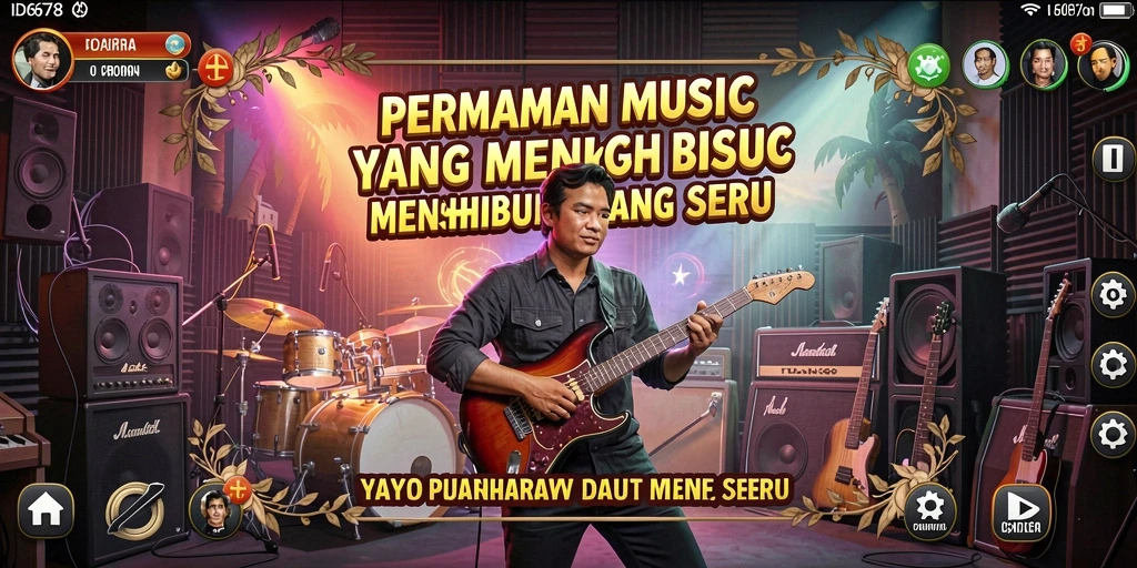 Screenshot gameplay ID678 yang menunjukkan keseruan bermain musik.