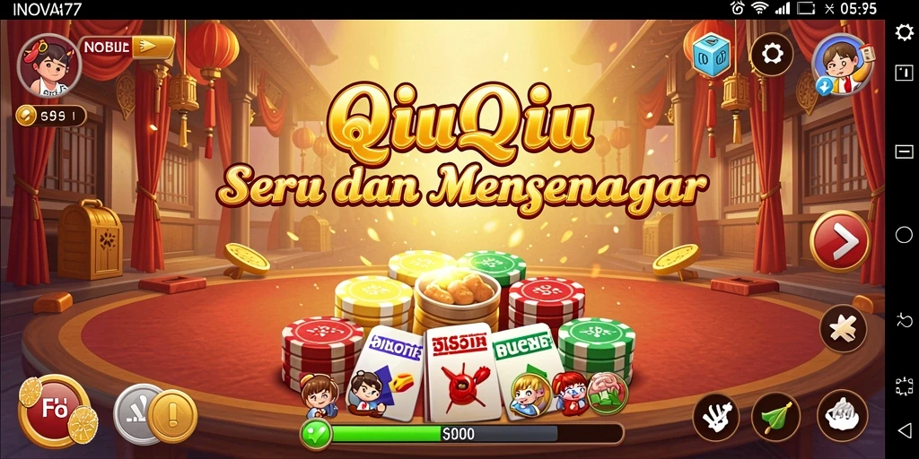 Tampilan menarik dan seru saat bermain QiuQiu di INOVA77.