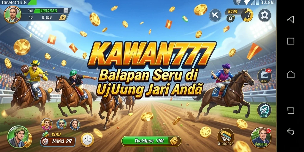 Screenshot gameplay KAWAN777 menunjukkan serunya balapan di berbagai lintasan.