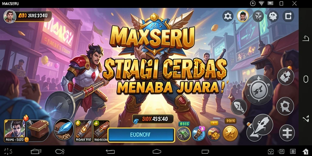 Screenshot gameplay MAXSERU yang menunjukkan pertarungan strategi mendebarkan.