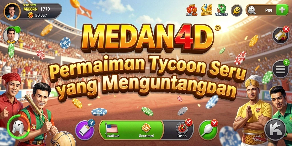 Tangkapan layar gameplay MEDAN4D, menunjukkan pengelolaan bisnis yang dinamis.