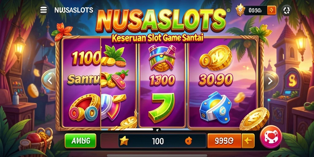 Tampilan permainan NUSASLOTS yang penuh warna dan seru.