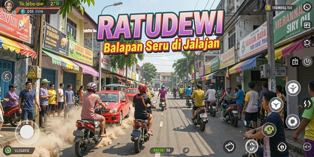 Tampilan seru balapan di RATUDEWI dengan kendaraannya yang kencang.