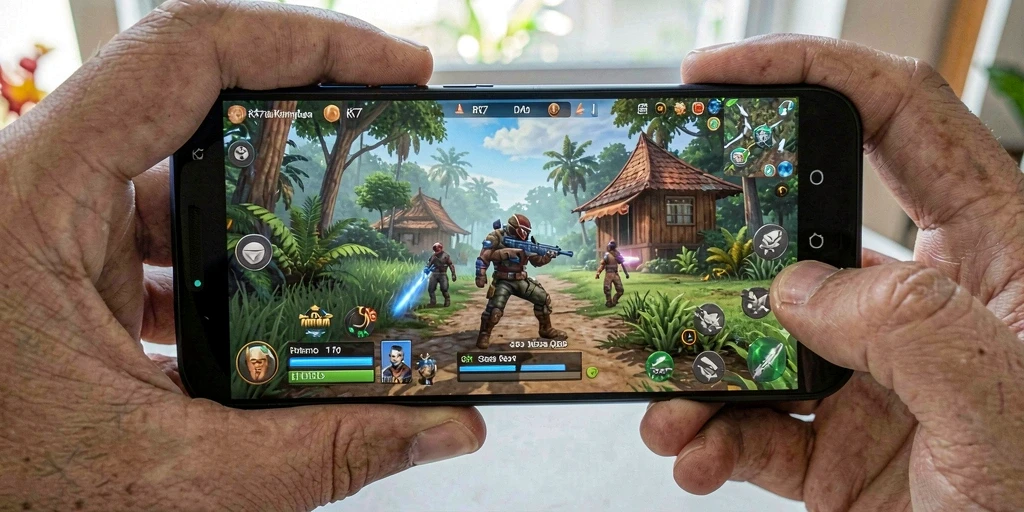Gameplay RK77 menunjukkan grafik detail dan aktivitas interaktif yang menarik.
