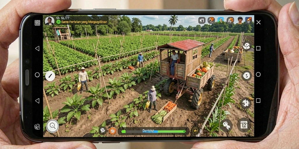 Tampilan screenshot utama SL777 yang menunjukkan gameplay pertanian yang seru.