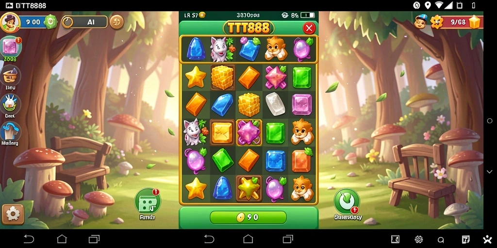 Screenshot TTT888 menampilkan gameplay seru mencocokkan item.