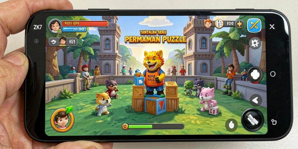 Screenshot ZK7 menampilkan tantangan puzzle yang mengasyikkan.