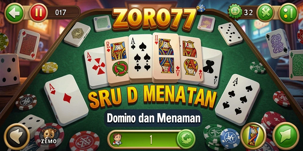 Screenshot gameplay ZORO77 yang menampilkan aksi seru permainan Domino.