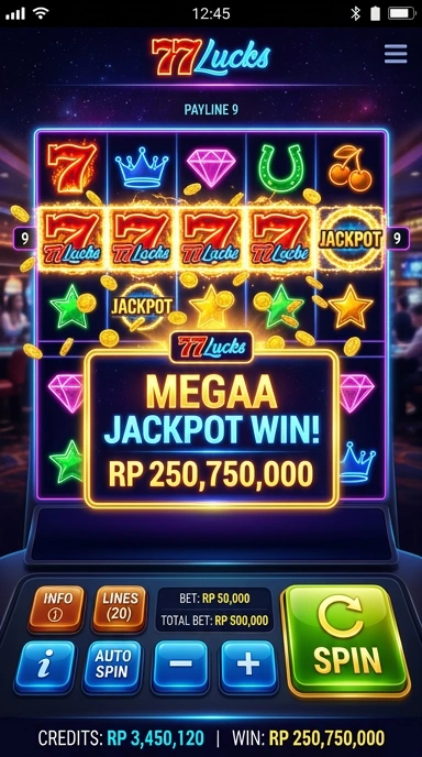 Proses unduh aplikasi di 77lucks yang cepat dan efisien.